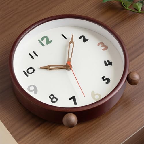 Reloj de madera maciza de 10 pulgadas para decoración de sala de estar tradicional 7