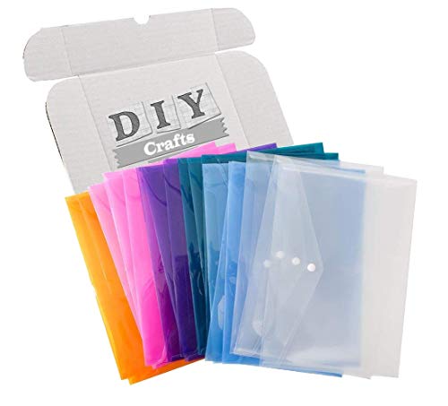 Image of DIY Crafts Style No # 3, Pack of 36 Pc, Poly Envelope Folder with Snap Button Closure, Waterproof Transparent Project En(Style No # 3, Pack of 36 Pc)