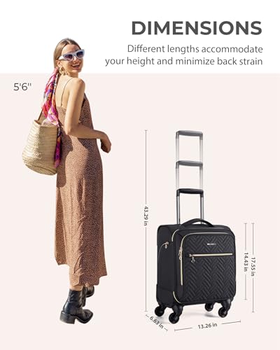 Bagsmart Underseat Carry On Luggage Airline Approved, 16-Inch Softside Underseater Travel Suitcase With Spinner Wheels Lightweight Overnight Bag Small Rolling Carry-On For Women Men Weekender,Black thumb #5