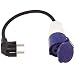 Produktbild Adapterkabel CEE Kupplung 3 polig mit geerdetem Netzstecker, 30cm || Euro CEE Stecker mit Schutzkontakt Campingstecker Caravanstecker 16A 230V