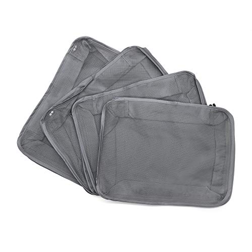 Large Packing Cubes - 4 Pack High Capacity Luggage Organizers, Mesh Clothing Bags Made From Ultralight Reusable Nylon, For Travel, Hiking, Camping, Accessories, Suitcases, Backpacking, Gray - 17.5X5X12.75 #TOP4