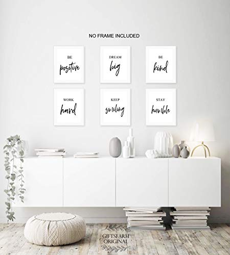 Giftsfarm Inspirational Wall Art, Motivational Wall Art, Office Wall Decor, Wall Art For Living Room And Bedroom, Office Decor (Set Of 6, 8X10In, Unframed) #TOP3
