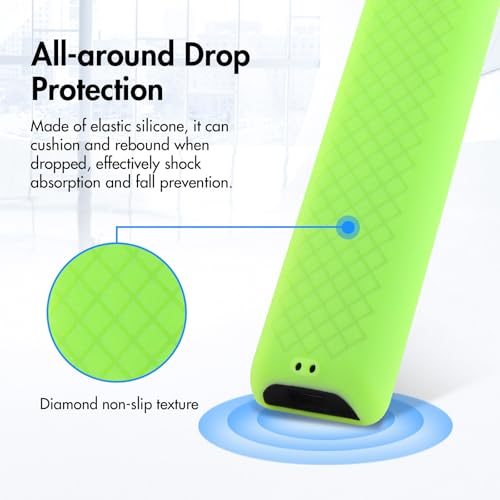 Image of LEFXMOPHY Glow Green Cover for SofaBaton X1S Universal Remote Control Green Silicone Case Replacement with Lanyard