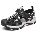 SAGUARO Jungen Geschlossene Sandalen Sommer Strand Schuhe Abriebfestem Outdoor Trekking Schuhe Dunkles Schwarz Gr.35