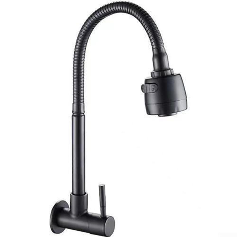 Oniissy Kitchen Faucet Sink Faucet Flexible Hose Cold Water Two Modes Wall Mounted Faucet Modern Single Lever Kitchen Faucet Cold Water Wall Mounted Faucet