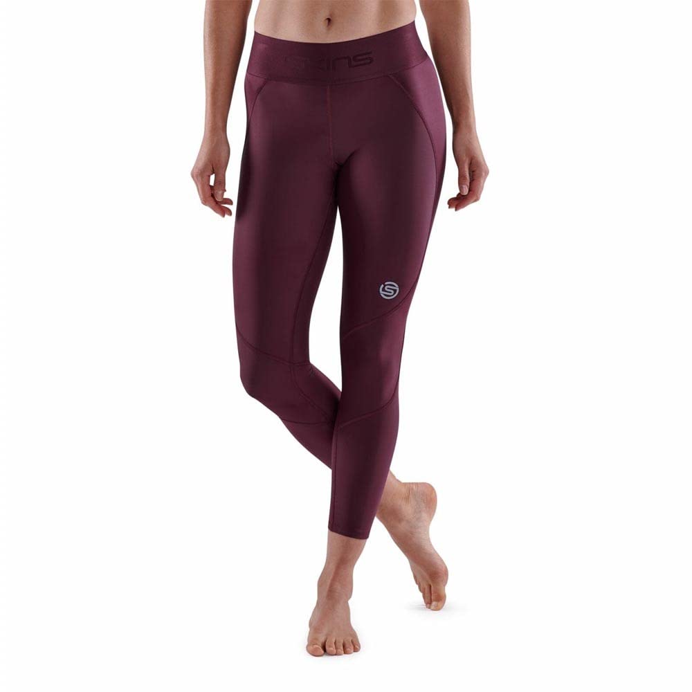 Skins Series-3 długie legginsy damskie burgundy rozmiar XS 2021 spodnie do biegania