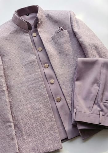 Image of Tailored fit Men's Jacquard Jodhpuri 3 Piece | Premium Polyester Blend