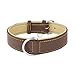 Riparo Echtes Leder Verstellbares Hundehalsband mit Zusätzlicher Verstärkung (L: 3,8CM Breit für 43,2CM - 53,3CM Hals, Braun)
