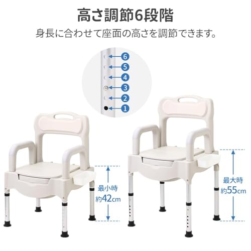 iimono117 ポータブルトイレ 高さ調整可能