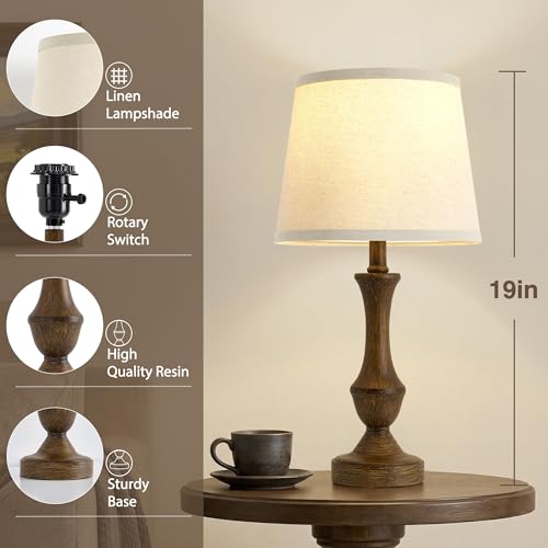 Image of Luvkczc Table Lamp Set of 2, 19 inch Traditional Resin Bedside Lamps