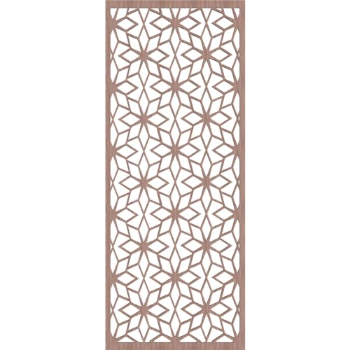Image of 15 3 /8 inchW x 39 3 /8 inchH x 3 /8 inchT Lake Decorative Fretwork Wood Wall Panels, Walnut