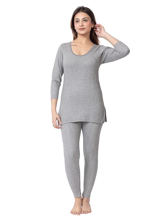 Cotton Blend Women's Round Neck Full Sleeves Thermal top | Thermal Top for Men | (7300)-image-30