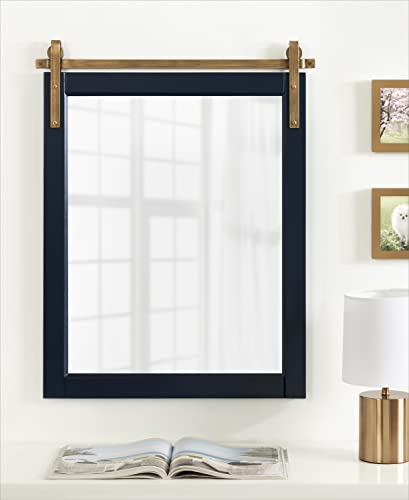 Kate-and-Laurel-Skylan-Modern-Farmhouse-Decorative-Wood-Framed-Wall-Mirror-22-x-28-Navy-and-Antique-Gold-Barn-Door-Inspired-Wall-Hanging-Mirror-for-Bathroom-or-Living-Room-Uses Kate and Laurel Skylan Modern Farmhouse Decorative Wood Framed Wall Mirror 22 x 28 Navy and Antique Gold Barn Door Inspired Wall Hanging Mirror for Bathroom or Living Room Uses