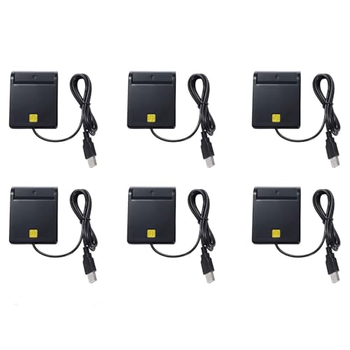 HWIREUIGT 6X Lector de Tarjetas Inteligentes USB para Tarjetas Bancarias IC/ID Lector de Tarjetas EMV 7 8 10 para Linux OS USB- ISO 7816