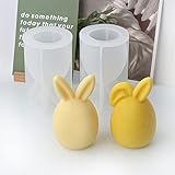 （2pcs）DIY Rabbit Silicone Candle Mold 3D Easter Egg Bunny Aromatherapy Soap Plaster Resin Mould Handmade Candle Soap Making DIY Home Decor
