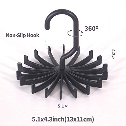 4 Pack Tie Rack Hanger Holder Hooks Organizer For Mens, 360 Degree Rotating Tie Racks, Black #TOP2