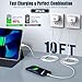 10Foot Fast iPhone Charging Cable,2Pack Super Fast iPhone USB C Wall Charger Block with 10FT USB C-C Charging Cable Type C Apple Adapter for i Phone 17Air/17 Pro/16/16e/16 Pro Max/15/iPad Pro/Air/Mini