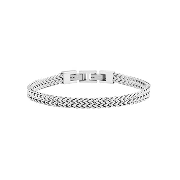 Geoffrey-Beene-Mens-Stainless-Steel-Double-Franco-Chain-Bracelet-with-Extension Geoffrey Beene Men’s Stainless Steel Double Franco Chain Bracelet with Extension (Silver, 8.5")
