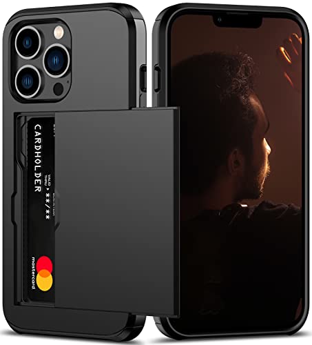 Nvollnoe for iPhone 13 Pro Case with Card Holder Heavy Duty Protective Dual Layer Shockproof Hidden...