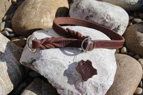 Activity4Dogs Zugstopp-Halsband mittelgroße Hunde Echt-Leder geflochten - L (Kopfumfang bis 55 cm)