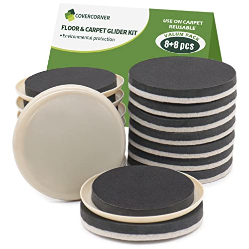 Furniture Sliders For Hardwood Floors, Furniture Sliders For Carpet, 16 Pcs Combo Pack, Sliders For Moving Furniture #TOP3