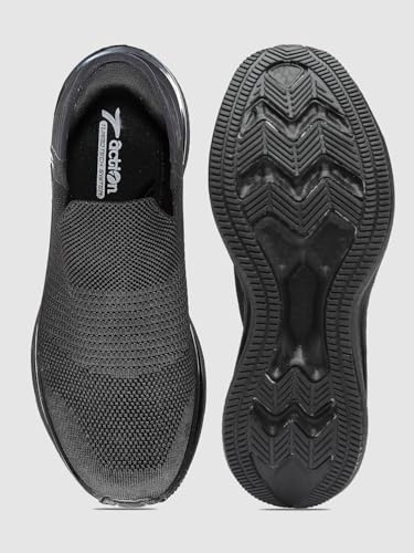 Image of Action WALKER-221 Full-Black Lightweight Sports Running Shoes for Men