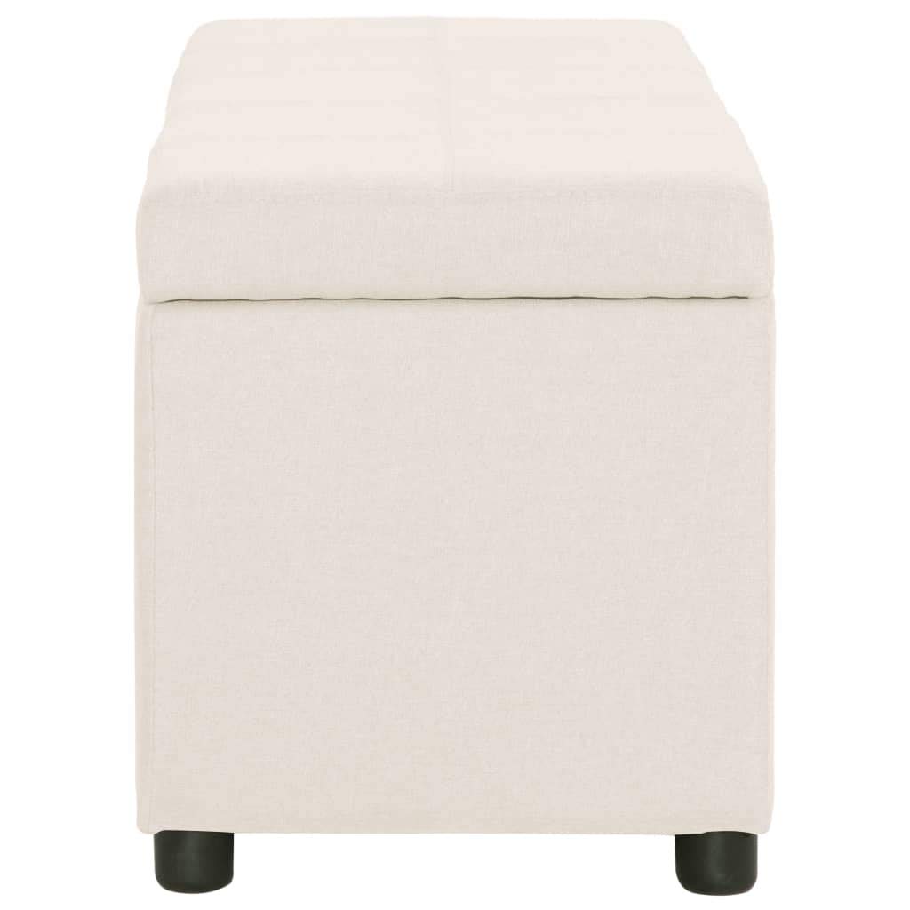 vidaXL Banco Almacenaje Tapizado Poliéster Arcón Cojín Asiento Acolchado Caja Almacenamiento Interior Dormitorio Entrada Baúl Puf Zapatero Color Crema