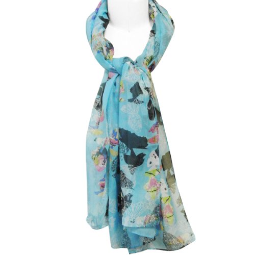 Wrapables Chiffon Under the Sea Fish Pattern Long Scarf4