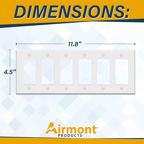 Placa de pared de 6 bandas interruptor Decora embellecedor blanco 3