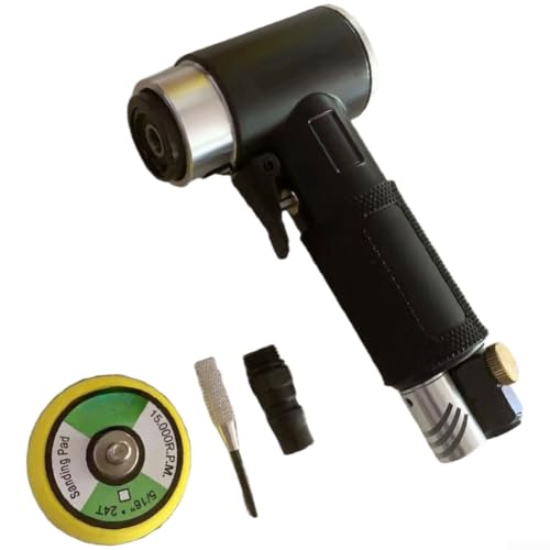 Lijadora neumática de 2 pulgadas, amoladora pulidora de alta 15000 RPM para reparación de carrocería de automóviles, núcleo excéntrico recto (negro)