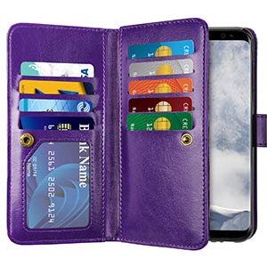image for Vofolen 2-in-1 Case for Galaxy S8 Case Wallet Credit Card Holder ID Sl