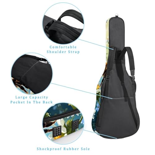 Housse de transport pour guitare acoustique étui étanche 101.6 cm sacoche de protection rembourrée