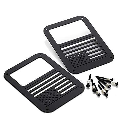Tail Light Cover Compatible with Jeep Wrangler JK/JKU 2007-2018, Taillight Cover Guard with US Flag Pattern Decorative Protector Exterior