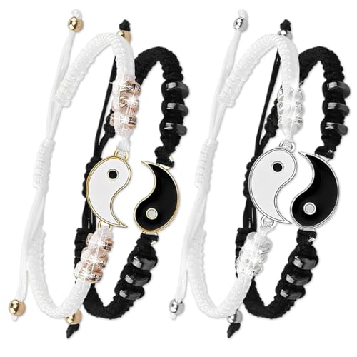 3,🎀【Regolazione Facile e Comoda】: Grazie al sistema di regolazione innovativo, questi braccialetti si adattano perfettamente ai polsi di diverse misure, con una gamma di 16 cm + 7 cm. La robusta chiusura assicura comfort e sicurezza, rendendoli adatti a ogni momento della giornata.