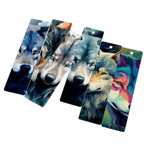 Marque-page loup anti-page écornée lot de 6 pièces pour livres d'étude