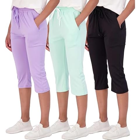 Real Essentials Women's Soft Capri Sweatpants Cover