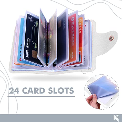 Image of Kraptick Leather Credit Card Holder with Double-Sided Slots for Cards, Business Card Holder, ATM Card Holder for Women and Men- 24 Double Sided Card Slots (MFP1197)
