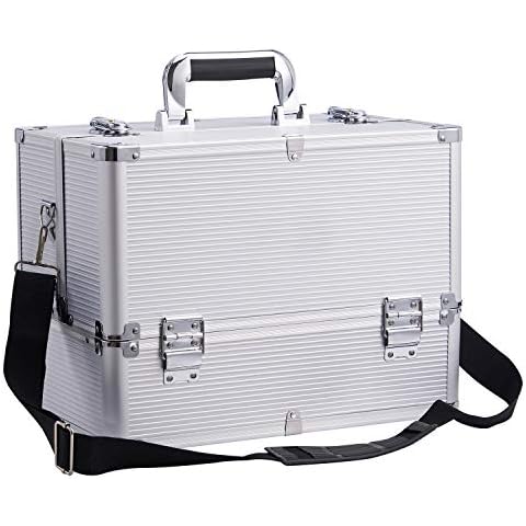 Stagiant Extra Large Makeup Case with 6 Trays Cover