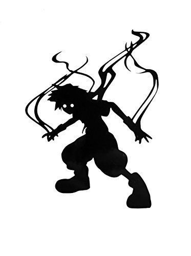Kingdom Hearts 4" Tall Dark Sora Decal Sticker for Cars Laptops Tablets Skateboard - Black
