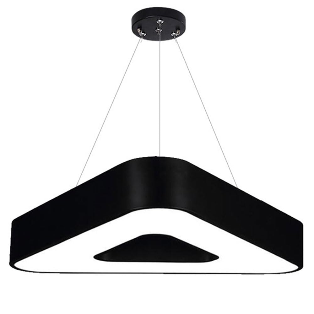 Lustre triangulaire LED éclairage constant suspension design fer noir