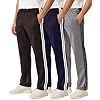 Real Essentials 3 Pack: Men’s Mesh Open Bottom Sweatpants Gym Active Athletic Workout Casual Pants with Pockets (Big & Tall)