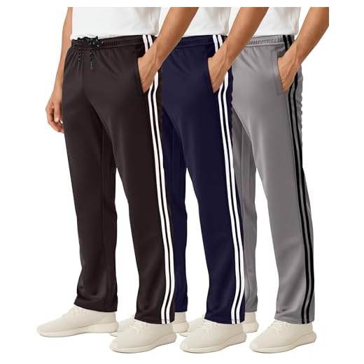 3 Pack: Men's Mesh Athletic Active Gym Workout Open Bottom Sweatpants Pockets Sports Training Soccer Track Running Casual Lounge Comfy Jogging Quick Dry Drawstring Relaxed Straight Leg- Set 5, L