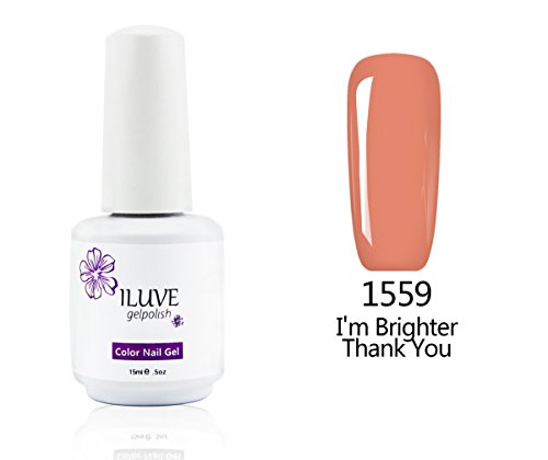 iLuve Long Lasting Soak Off UV Nail Polish, 1 Bottle(15ml) I’m Brighter Thank You Color Shade of Orange with 238 Other Colors Available