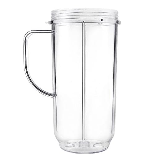 QT Tall 22oz Replacement Part Cup Mug with handle compatible with 250w Magic Bullet On-The-Go Mug