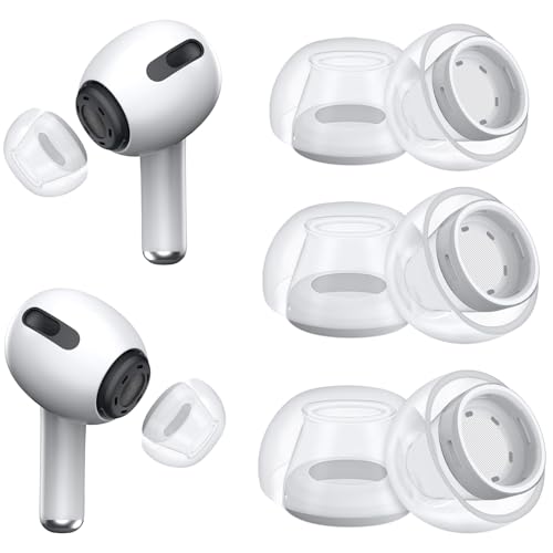 Image of 3 Pairs Replacement Ear Tips for AirPods Pro and 2nd Generation with Noise Reduction Hole, Silicone Ear Tips for AirPods Pro with Portable Storage Box and Fits in Charging Case (S /M /L, Clear)