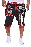 Elegeet Men's Short Hiphop Dance Jogger Sweatpants Trousers Red Black Small