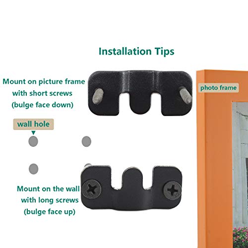 Image of 8 Pack Z-Clips Flush Mount Bracket, Heavy Duty Picture Hanger Wall Mounting Bracket, Hardware Kit with Screws and Interlocking Wall Mount Hardware for Hanging Mirrors,Panels Small