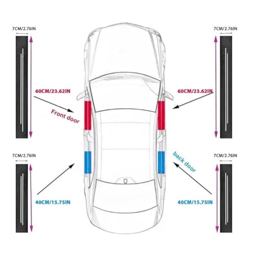 Plaques de protection de seuil porte voiture aspect carbone haut de gamme pour l200 EX10