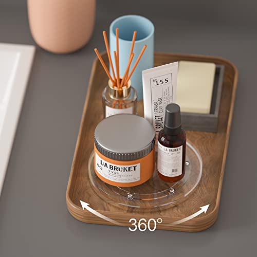 Image of 6 Inch Lazy Susan Turntable Organizer - Rotating Tray Swivel Stand with Steel Ball Bearings for Cake, Kitchen Cabinets, Monitor, TV, Painting, Display (30lb Capacity /Clear Acrylic)