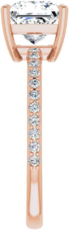 JEWELERYN 1.00 CT Princess Cut VVS1 Colorless Moissanite Engagement Ring Set, Wedding/Bridal Ring Sets, Sterling Silver Vintage Antique Anniversary Ring Sets Gift for Woman